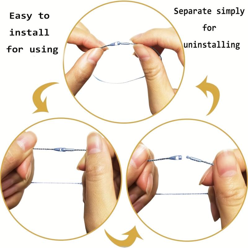 100pcs Christmas Ornament Hanger Metallic Cord Tinsel Rope Snap Lock String