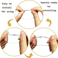 100pcs Christmas Ornament Hanger Metallic Cord Tinsel Rope Snap Lock String