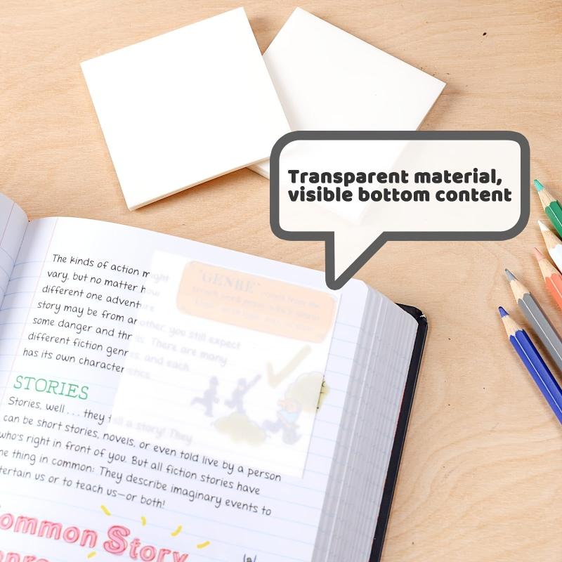 900pcs Transparent Sticky Notes 18 Pack Clear Self Adhesive Sticky Notes