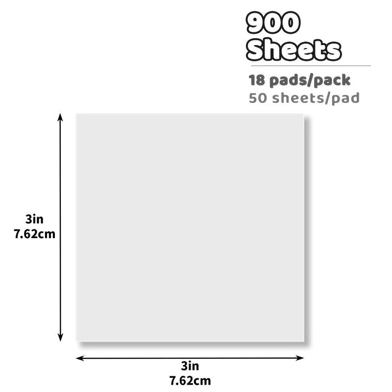900pcs Transparent Sticky Notes 18 Pack Clear Self Adhesive Sticky Notes