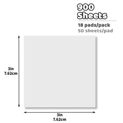 900pcs Transparent Sticky Notes 18 Pack Clear Self Adhesive Sticky Notes