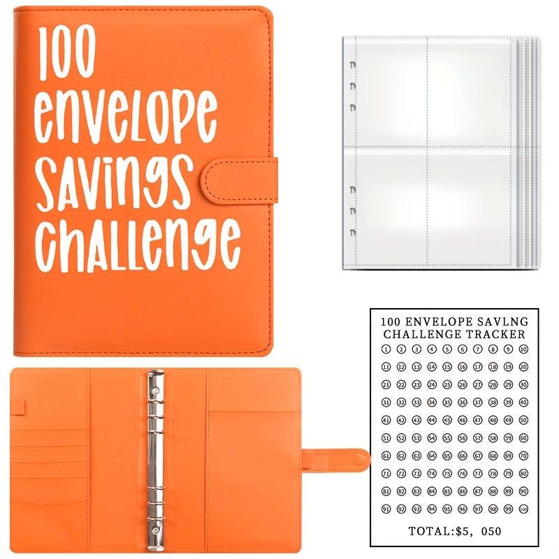 100 Envelopes Challenge Binder & Budget Binder with 25 Sheets Card Film