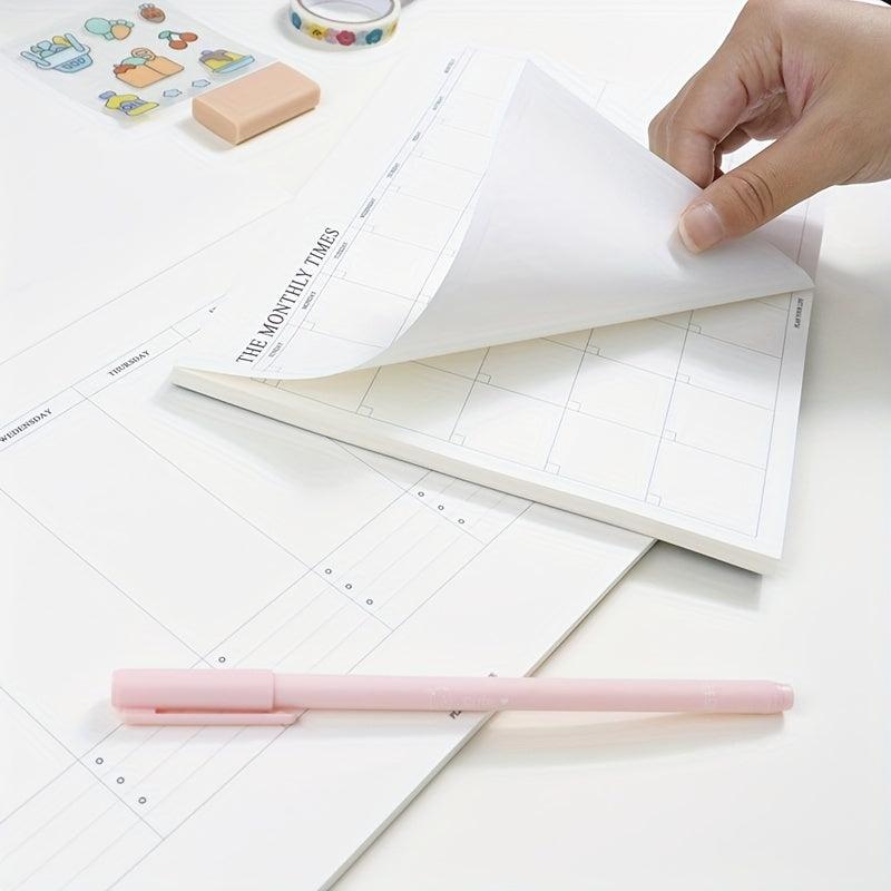 60sheets Weekly Monthly Plan Book Notepad Memo Office Schedule Book