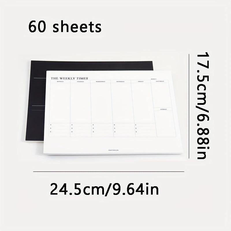 60sheets Weekly Monthly Plan Book Notepad Memo Office Schedule Book