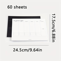 60sheets Weekly Monthly Plan Book Notepad Memo Office Schedule Book