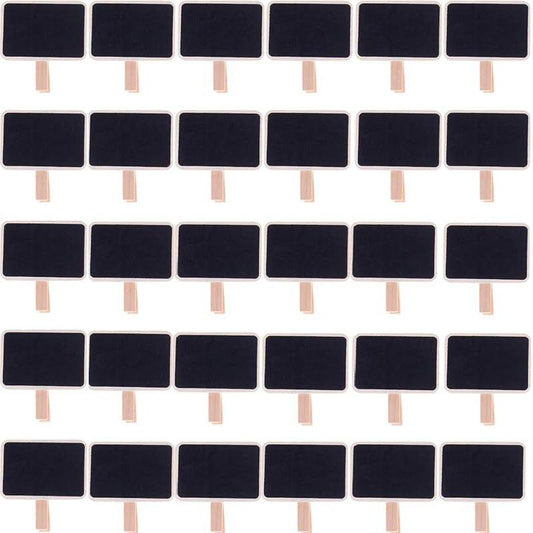 30pcs Mini Chalkboard Clip Wooden Message Board Signs for Memo Note Food Label