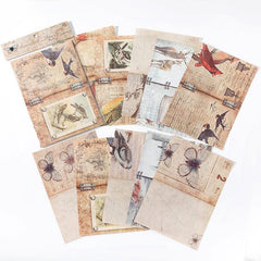 30 Sheets Retro Dark Series DIY Journal Diary Material Paper Set