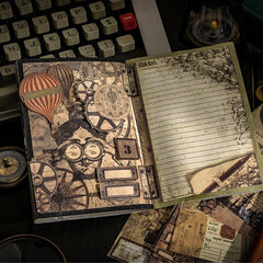 30 Sheets Retro Dark Series DIY Journal Diary Material Paper Set