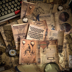 30 Sheets Retro Dark Series DIY Journal Diary Material Paper Set