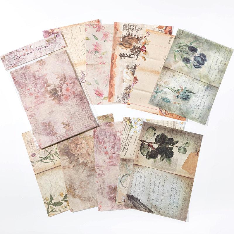 30 Sheets Retro Dark Series DIY Journal Diary Material Paper Set