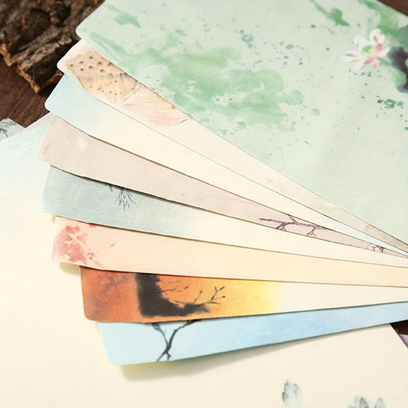 6pcs Vintage Stationary Set, Letter Paper and Envelopes, Retro Flowers Design