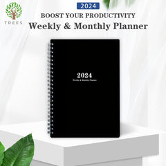 Planner Weekly And Monthly Notebook Spiral 12 Month Agenda Journal