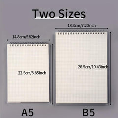 Coil Notebook A5 B5 Ring Spiral Grid Lined Looseleaf Notepad