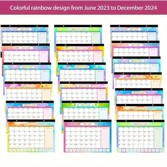 18-Month Academic Desk Calendar, Julian Dates, School Home Office