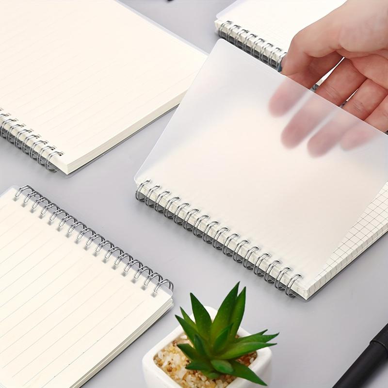 Mini A6 Spiral Notebook  Grid & Blank Pages Portable Pocket Notepad 14.73x10