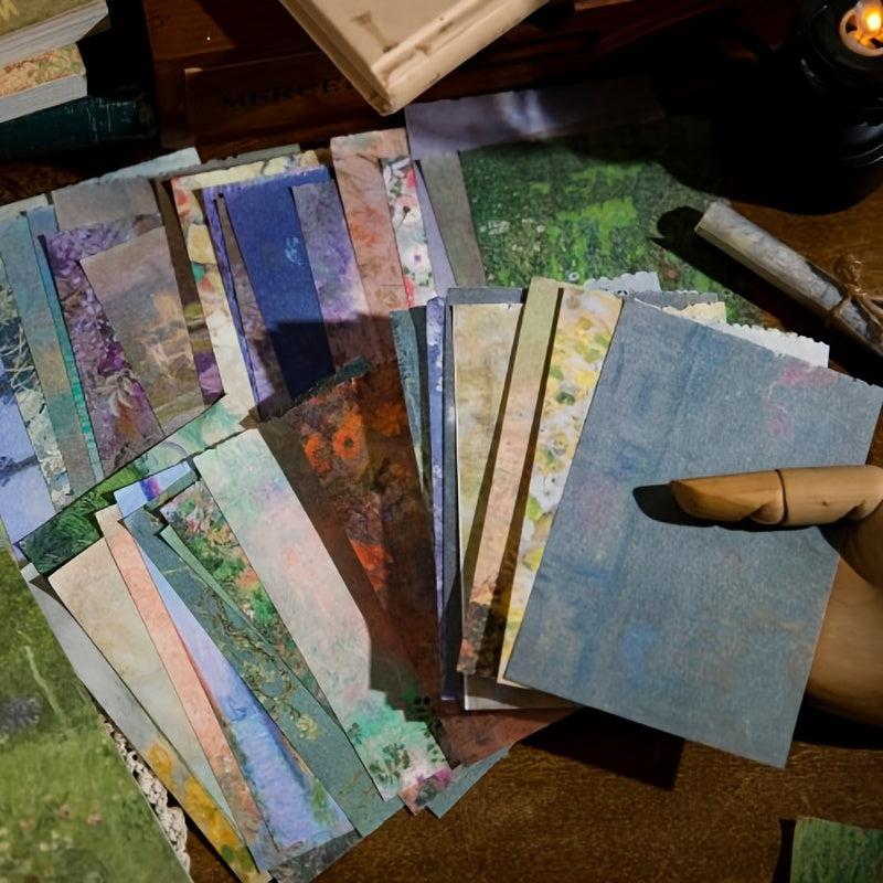 Monet Flower Art Background Paper 100 Sheets Set