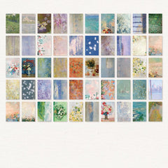 Monet Flower Art Background Paper 100 Sheets Set