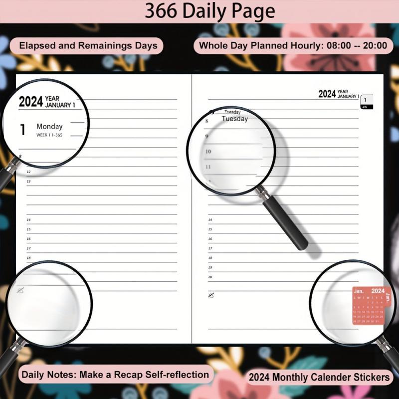 Diary A5 Page A Appointment Book Monthly Weekly Hourly Planner Stickers