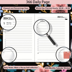 Diary A5 Page A Appointment Book Monthly Weekly Hourly Planner Stickers