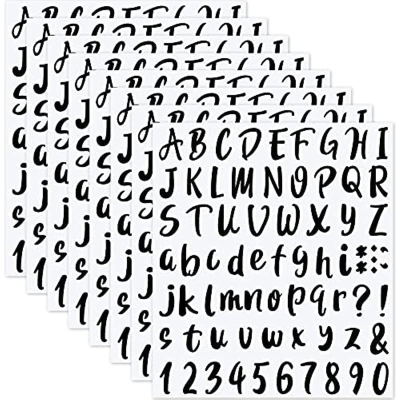 Vinyl Letter Number Stickers Self Adhesive 8 Sheets