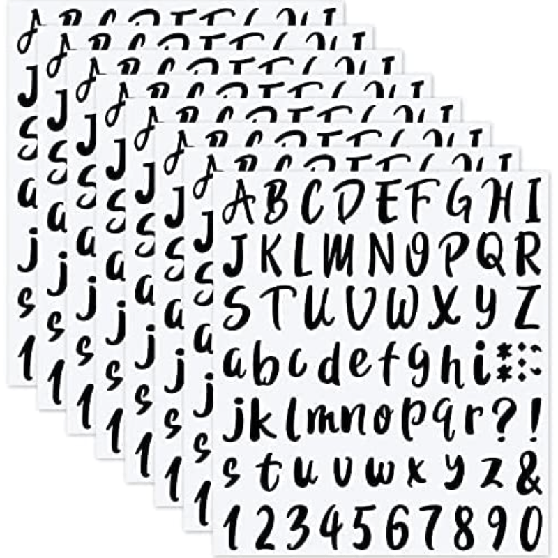 Vinyl Letter Number Stickers Self Adhesive 8 Sheets