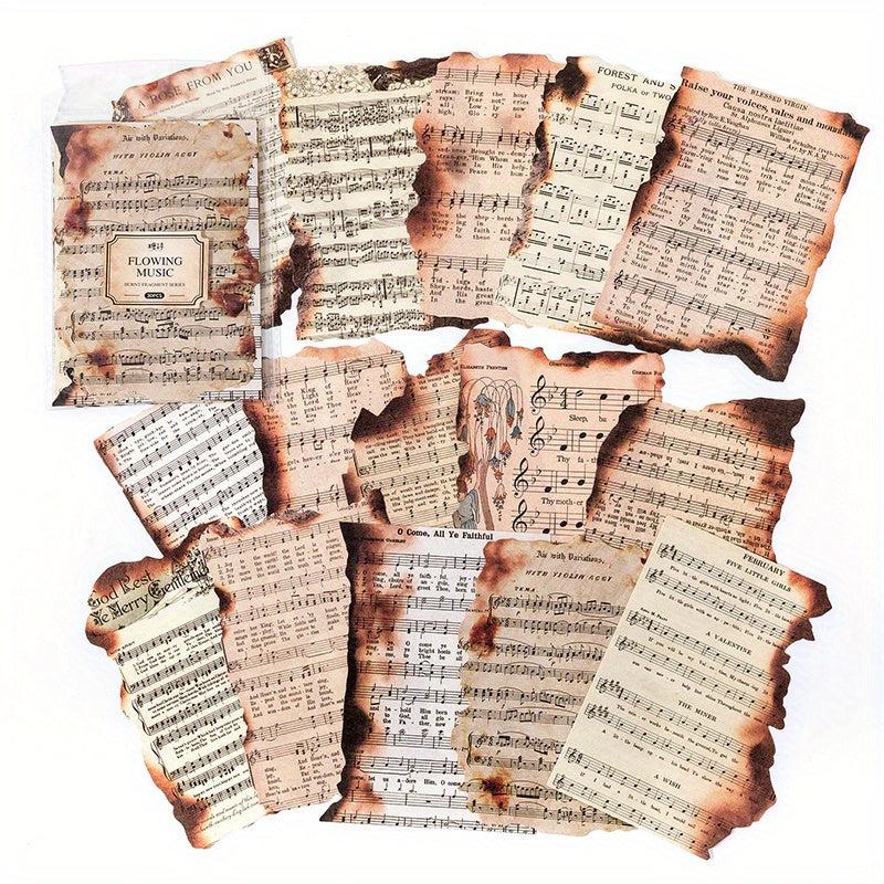 Vintage Burned Paper Scrapbook Paper 30 Sheets