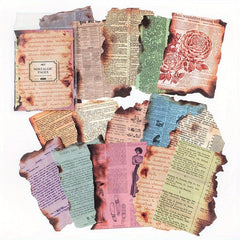 Vintage Burned Paper Scrapbook Paper 30 Sheets