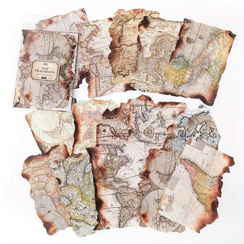 Vintage Burned Paper Scrapbook Paper 30 Sheets