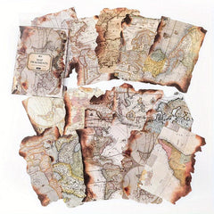 Vintage Burned Paper Scrapbook Paper 30 Sheets