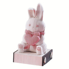 3D Carved Rabbit Notebook for Office Desktop Decor - Creative Gift