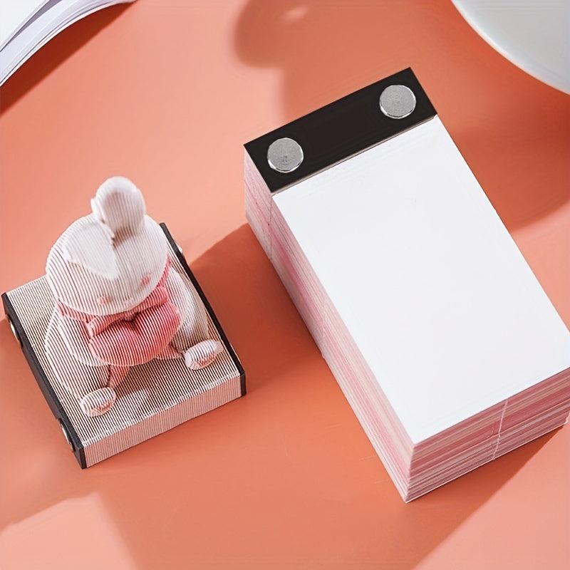 3D Carved Rabbit Notebook for Office Desktop Decor - Creative Gift