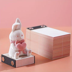 3D Carved Rabbit Notebook for Office Desktop Decor - Creative Gift