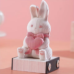 3D Carved Rabbit Notebook for Office Desktop Decor - Creative Gift