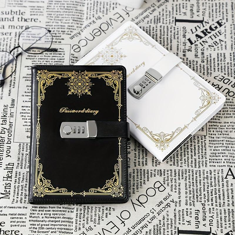 Lock Diary Canvas Notebook Son Notepad Student Retro Handbook