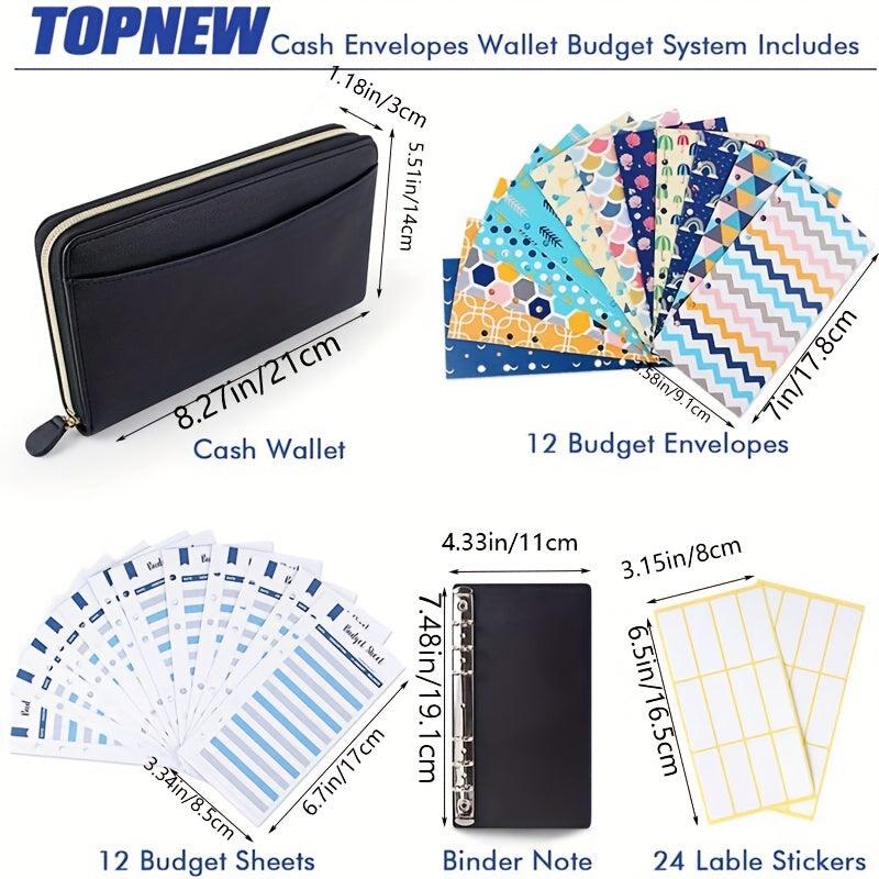 Cash Envelope Wallet Budget System with 12 Envelopes