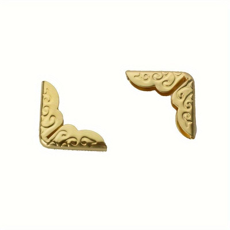10pcs Golden Metal Book Corner Protectors for Students and Book Enthusiasts