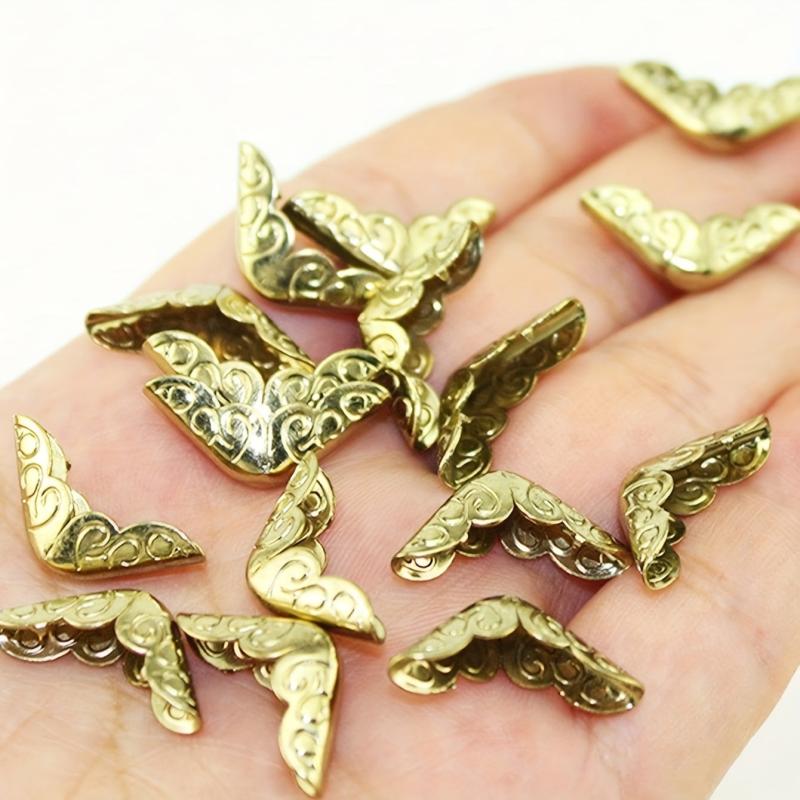 10pcs Golden Metal Book Corner Protectors for Students and Book Enthusiasts