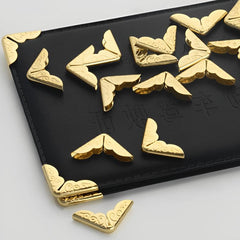 10pcs Golden Metal Book Corner Protectors for Students and Book Enthusiasts