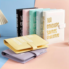 A5 PU Leather 100 Envelopes Challenge Binder Book Cash Envelope Budget Planner