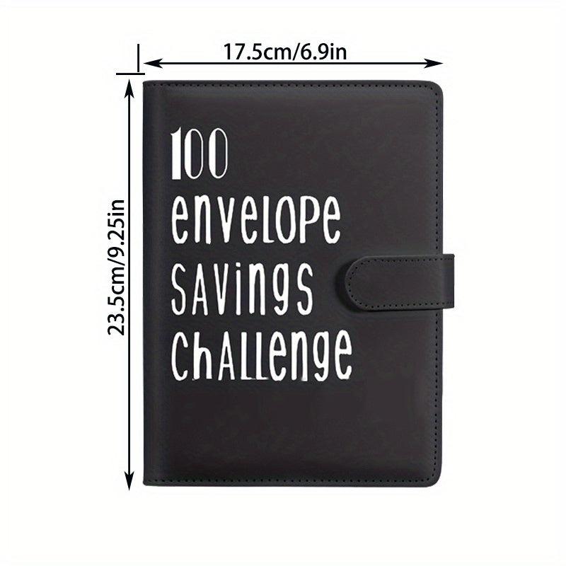 A5 PU Leather 100 Envelopes Challenge Binder Book Cash Envelope Budget Planner