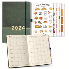 1pc Annual Planner w/ 5 DIY Stickers, Customizable Schedule Book