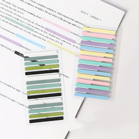 300 pc Transparent Sticky Notes Highlighter Strips Label PET Fine Index Fluoresc