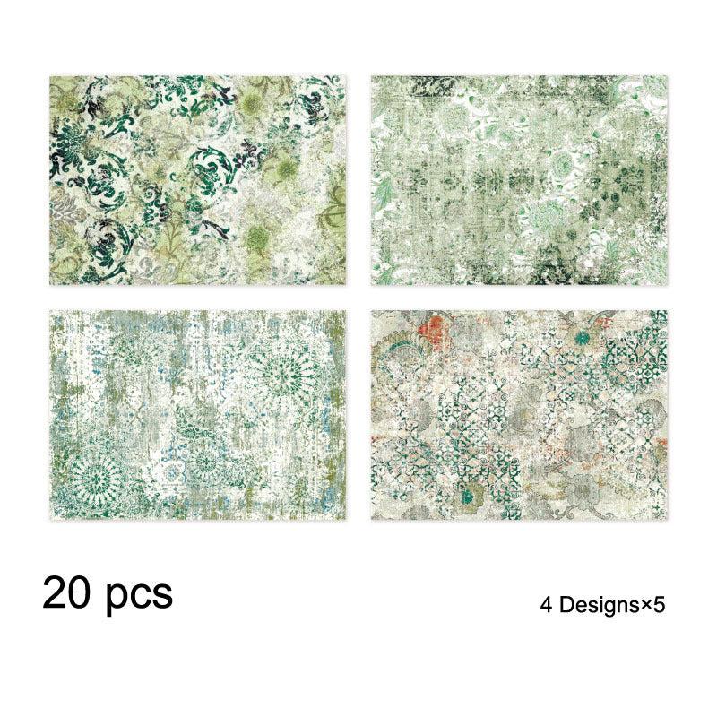 20pcs Vintage Floral Pattern Craft Paper DIY Photo Album Card Making