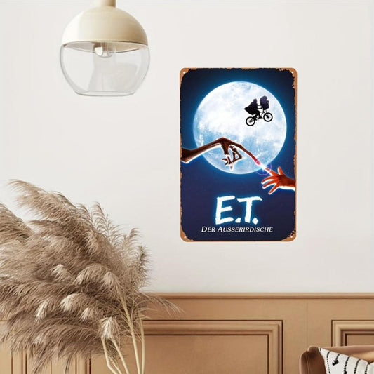 Vintage E.T. Alien Poster Tin Sign Wall Decor