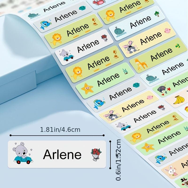 Cartoon Labels Personalized Name Stickers Waterproof for School Stationery Books