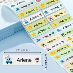 Cartoon Labels Personalized Name Stickers Waterproof for School Stationery Books