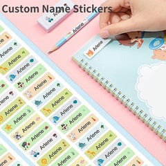 Cartoon Labels Personalized Name Stickers Waterproof for School Stationery Books