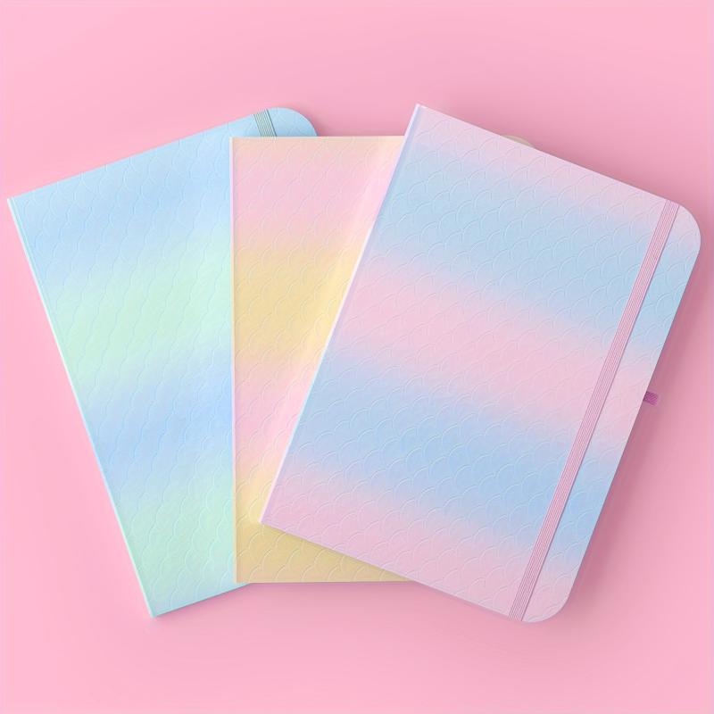Rainbow Notebook A5 A6 A7 Fish Scales Embossed 82 Sheets Thick Lined Papers