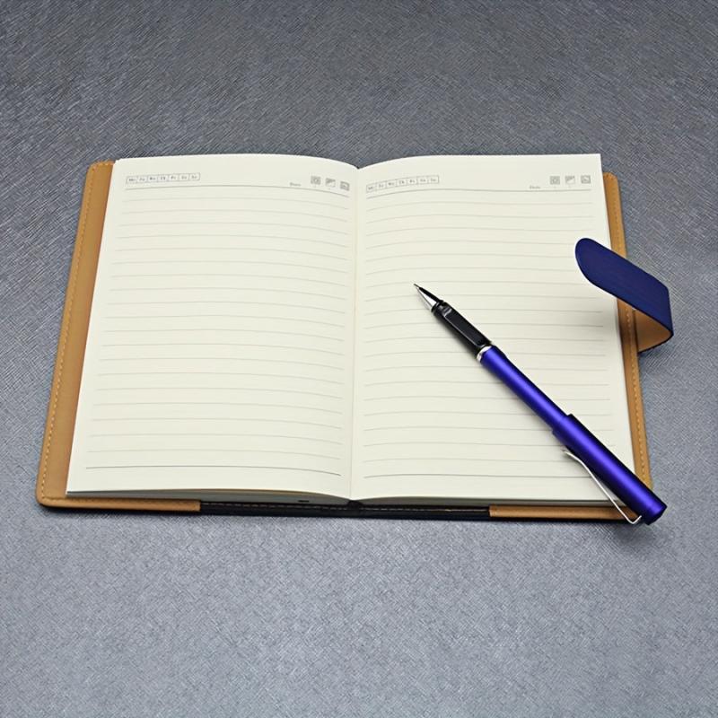 ZMHQLPDZ A5 Leather Lined Diary Notebook Classic Hardcover Business
