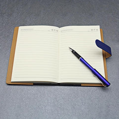ZMHQLPDZ A5 Leather Lined Diary Notebook Classic Hardcover Business